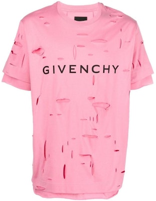 GIVENCHY 粉紅標誌印花破壞風短袖T恤 男款 春夏23款 BM71GL3Y9V-670 Order GIVENCHY 粉紅標誌印花破壞風短袖T恤 男款 春夏23款 BM71GL3Y9V-670