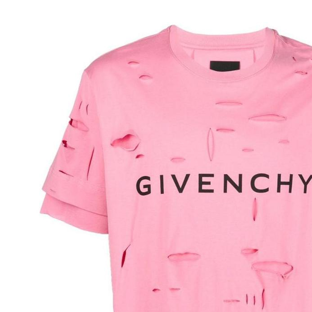 Details for GIVENCHY 粉紅標誌印花破壞風短袖T恤 男款 春夏23款 BM71GL3Y9V-670
