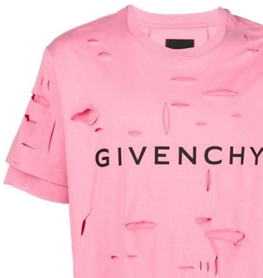 GIVENCHY 粉紅標誌印花破壞風短袖T恤 男款 春夏23款 BM71GL3Y9V-670 Details for GIVENCHY 粉紅標誌印花破壞風短袖T恤 男款 春夏23款 BM71GL3Y9V-670