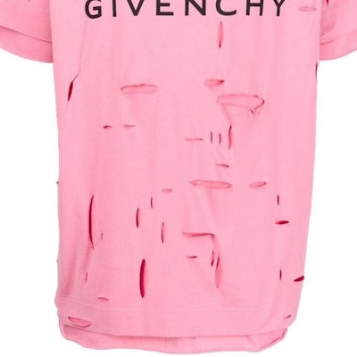 GIVENCHY 粉紅標誌印花破壞風短袖T恤 男款 春夏23款 BM71GL3Y9V-670 Sizing GIVENCHY 粉紅標誌印花破壞風短袖T恤 男款 春夏23款 BM71GL3Y9V-670