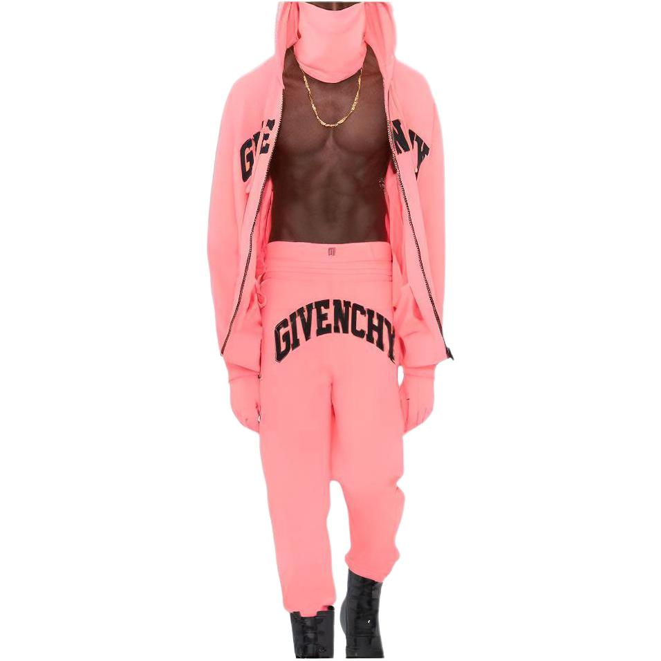 Givenchy SS23 Pink Zip-Up Hoodie with Casual Letter Print GM2022111723