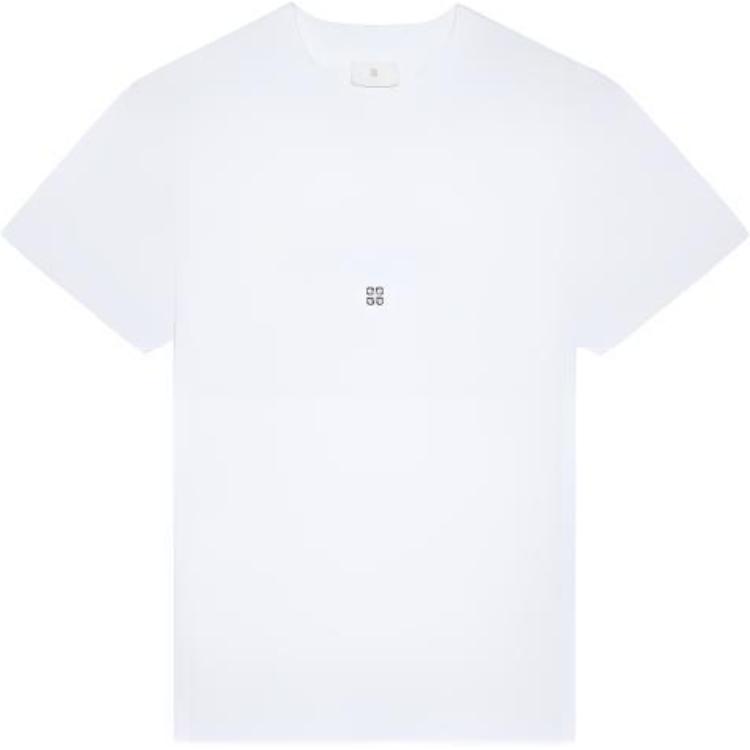 Order Givenchy SS23 Plain White Crewneck Pullover Casual T-Shirt BM716G3YCD-100