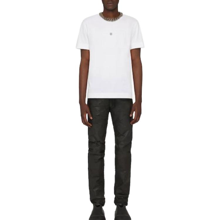 Lookbook Givenchy SS23 Plain White Crewneck Pullover Casual T-Shirt BM716G3YCD-100