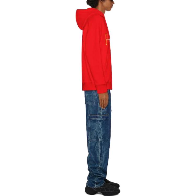 Purchase Givenchy SS23 紅色刺繡字母Logo連帽長袖上衣 BMJ0HC3YAS-600