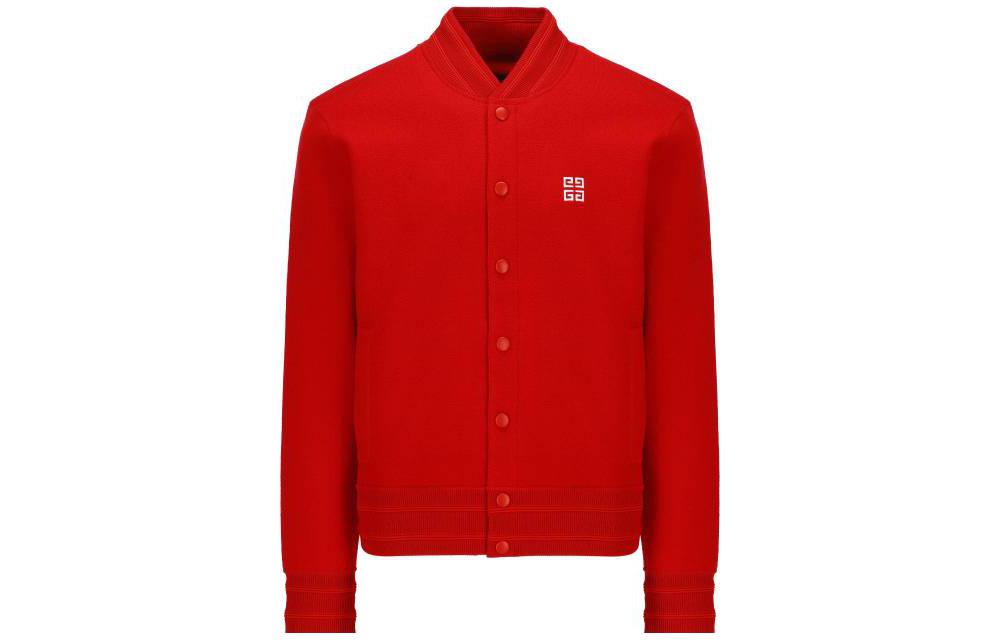 Givenchy SS23 Red Logo Patch Bomber Jacket for Men BM00ZC4YDE-640