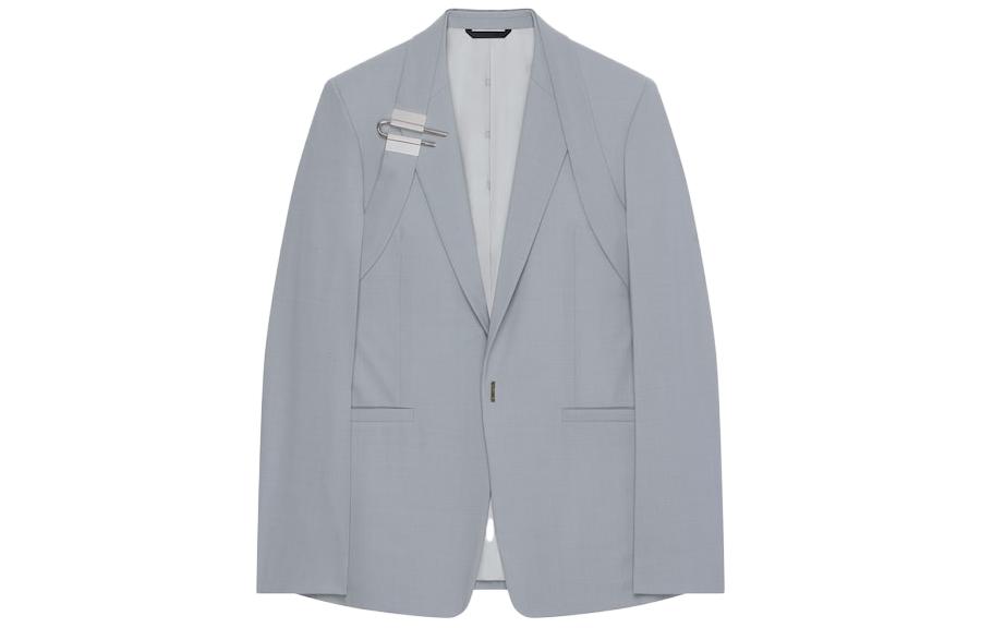 Givenchy SS23 Single Button Solid Color Blazer Jacket Men’s Gray BM30CM14NX-058