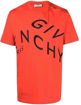 Givenchy SS23 Baju-T Oren Slim Fit Leher Bulat dengan Logo Sulaman BM70YC3002-606 Order Givenchy SS23 Baju-T Oren Slim Fit Leher Bulat dengan Logo Sulaman BM70YC3002-606