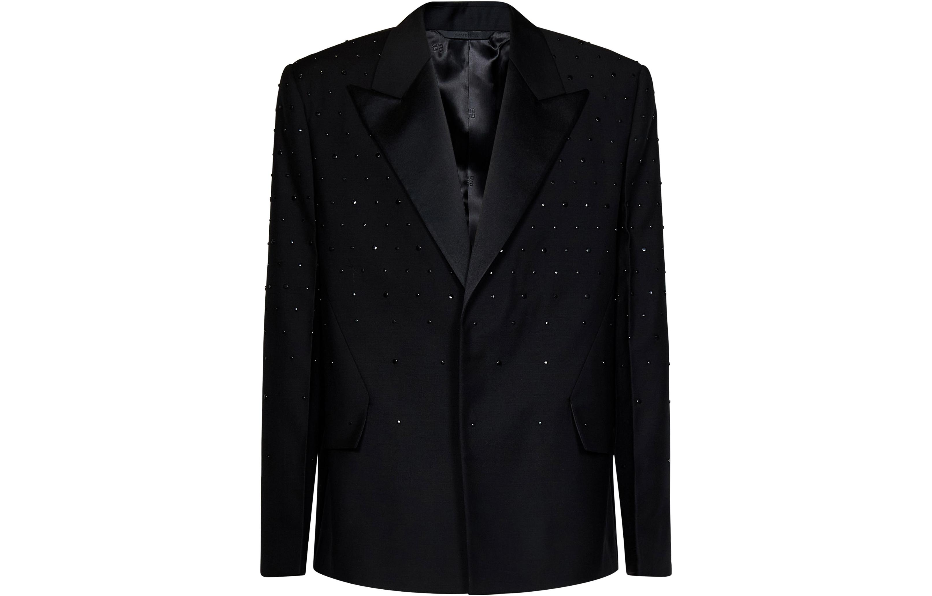 Givenchy SS23 Solid Black Collared Jacket BM30DR1YCP-001