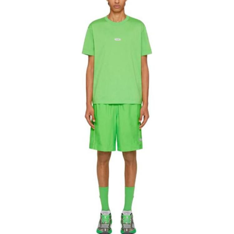 Lookbook 지방시 SS23 솔리드 컬러 크루넥 반팔 티셔츠 그린 BM716R3YCN-322