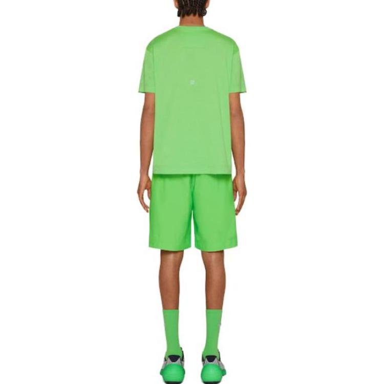 Shop 지방시 SS23 솔리드 컬러 크루넥 반팔 티셔츠 그린 BM716R3YCN-322