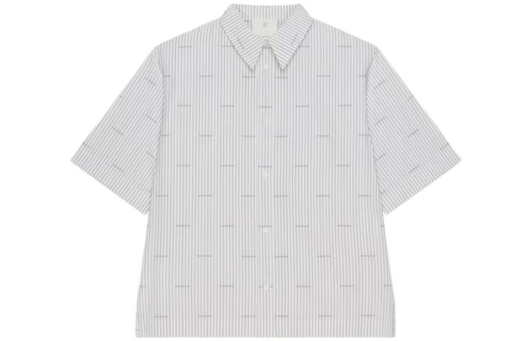 Order Givenchy SS23 Kemeja Pria Lengan Pendek Single-Breasted Abu-Abu Muda. BM60WB14P5-020