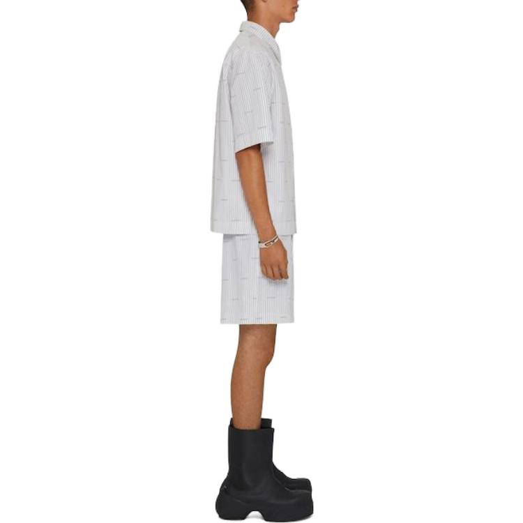 Purchase Givenchy SS23 Kemeja Pria Lengan Pendek Single-Breasted Abu-Abu Muda. BM60WB14P5-020