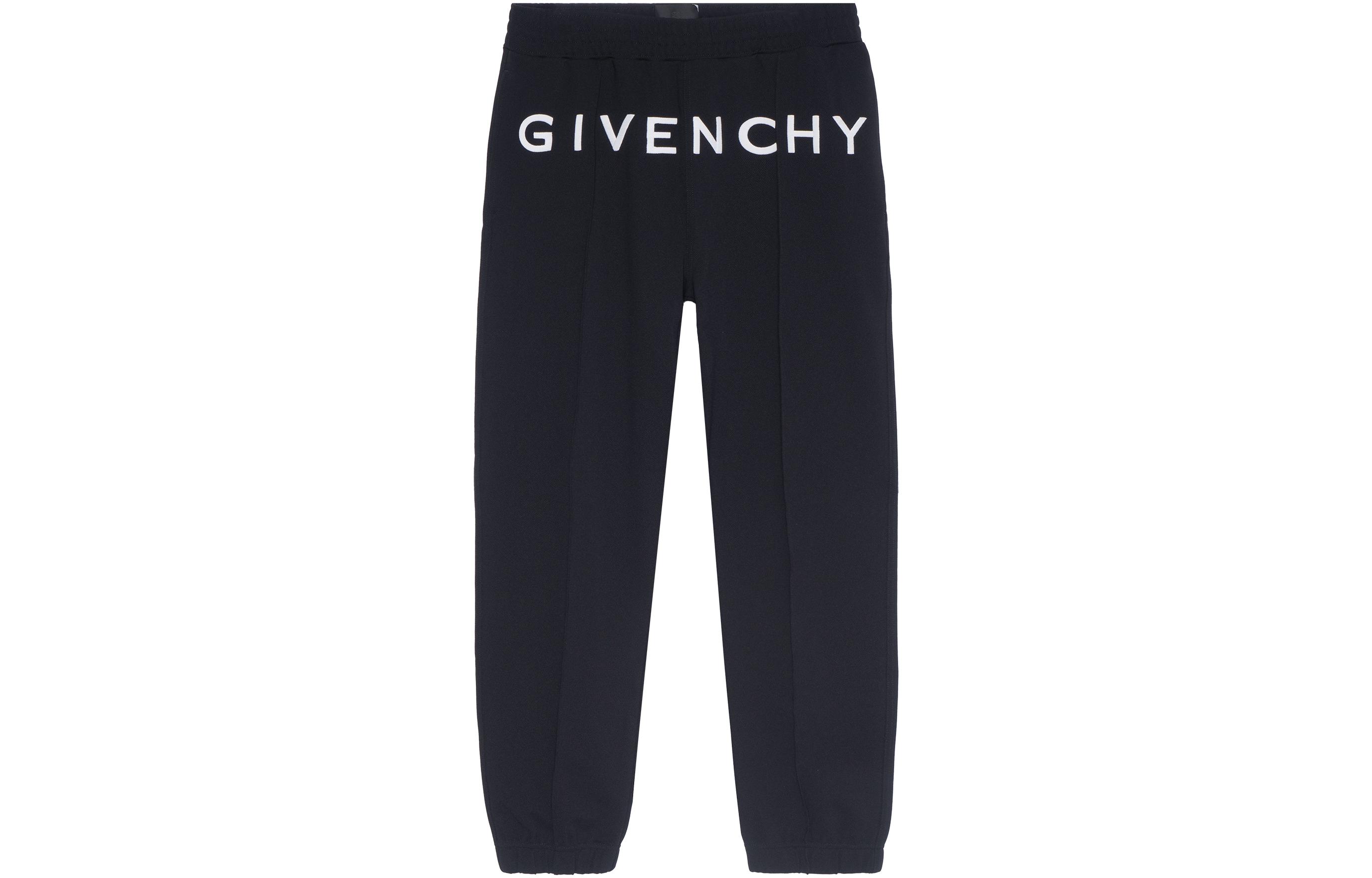 Givenchy SS23 Tapered Pants with Letter Logo Print  Black BM518A3YBH-001