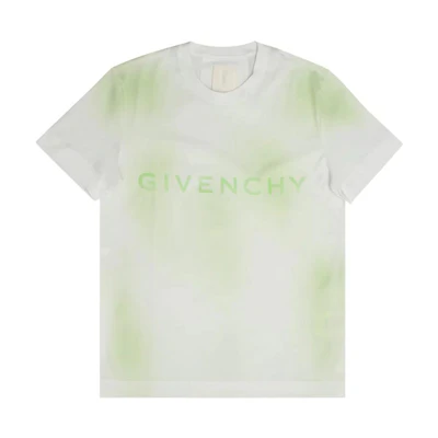 GIVENCHY SS23 Tie-Dye Logo Print Green Crewneck T-Shirt . BM716G3YC5-115