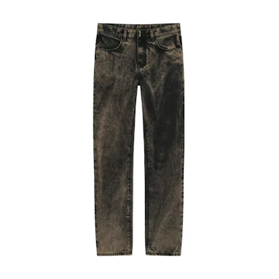 GIVENCHY SS23 Washed Black Distressed Relaxed Fit Jeans Men. BM50UY5Y46-001