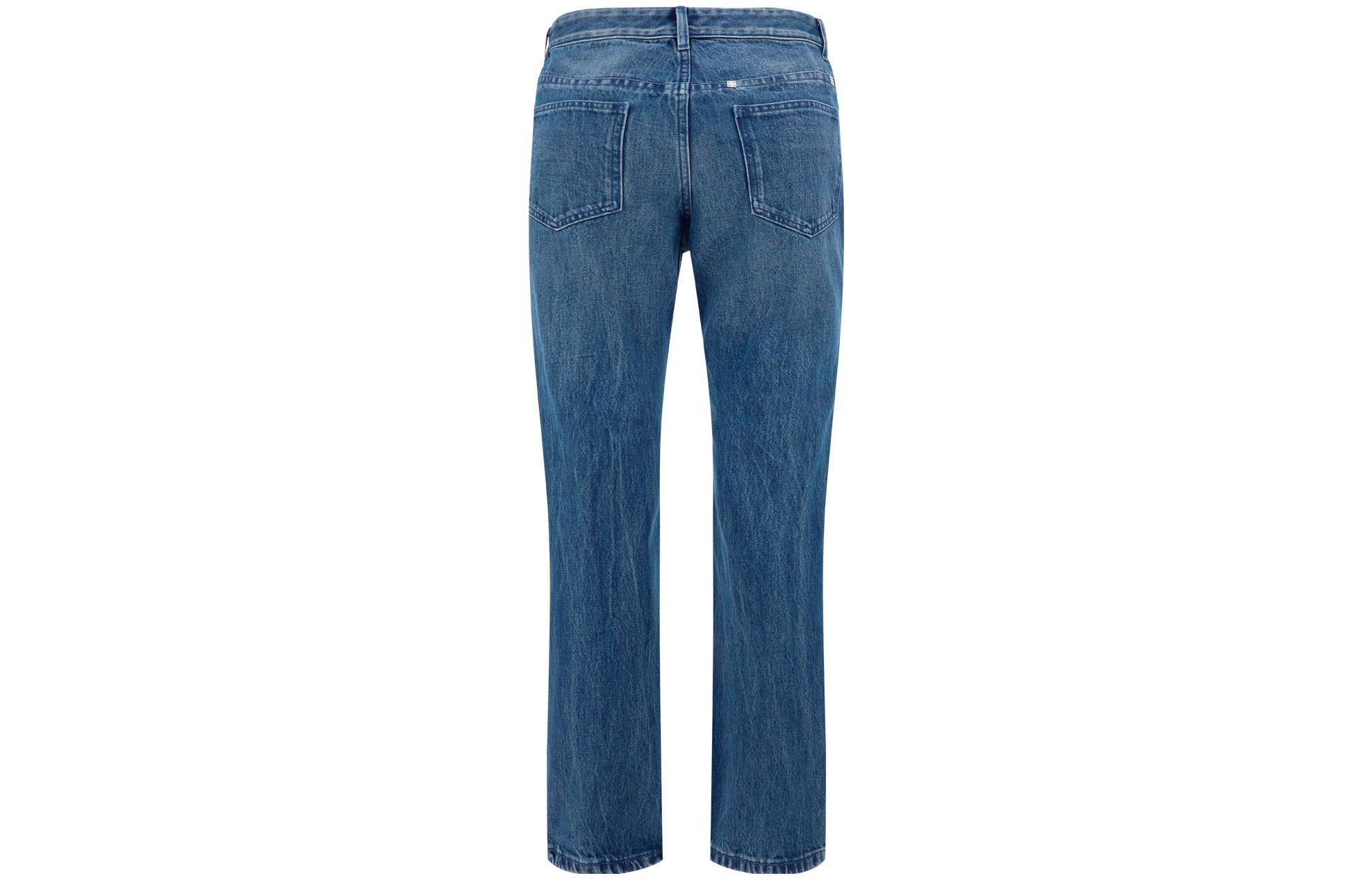 Order 지방시 SS23 워싱 버튼업 지퍼 캐주얼 데님 청바지 블루 남성. BM50W25Y42-420