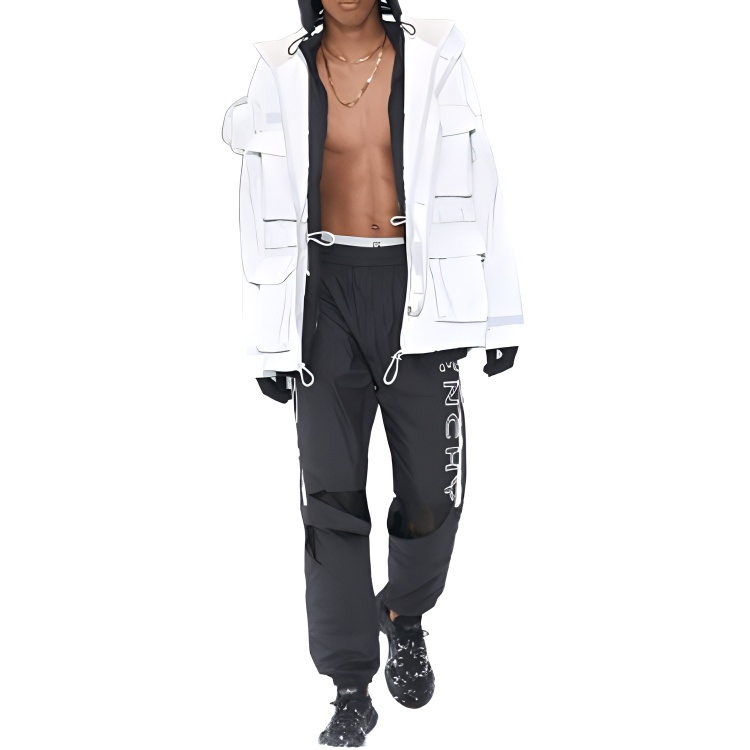Givenchy SS23 White Multi-Pocket Hooded Jacket for Men GM2022111716