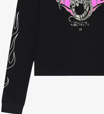 GIVENCHY SS24 Kaos Lengan Panjang Logo Cetak Naga Hitam Api. BM71KP3YJY-001 Details for GIVENCHY SS24 Kaos Lengan Panjang Logo Cetak Naga Hitam Api. BM71KP3YJY-001