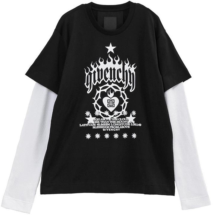 givenchy-ss-24-black-logo-print-layered-long-sleeve-t-shirt-bm-71-g53-yhu-001