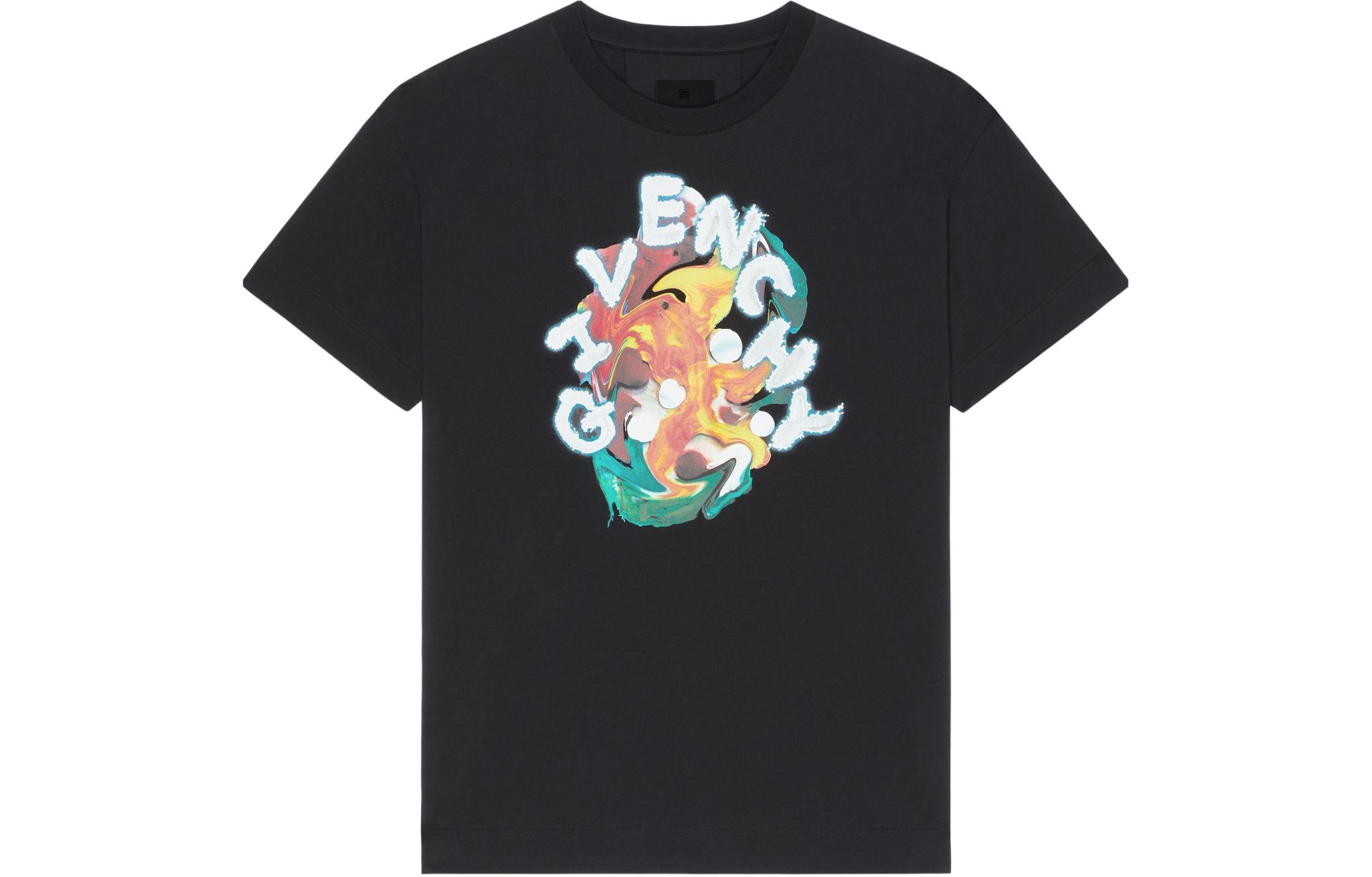 GIVENCHY SS24  Black Short Sleeve T-Shirt with Logo Print. BM716N3YLW-001 圖 2