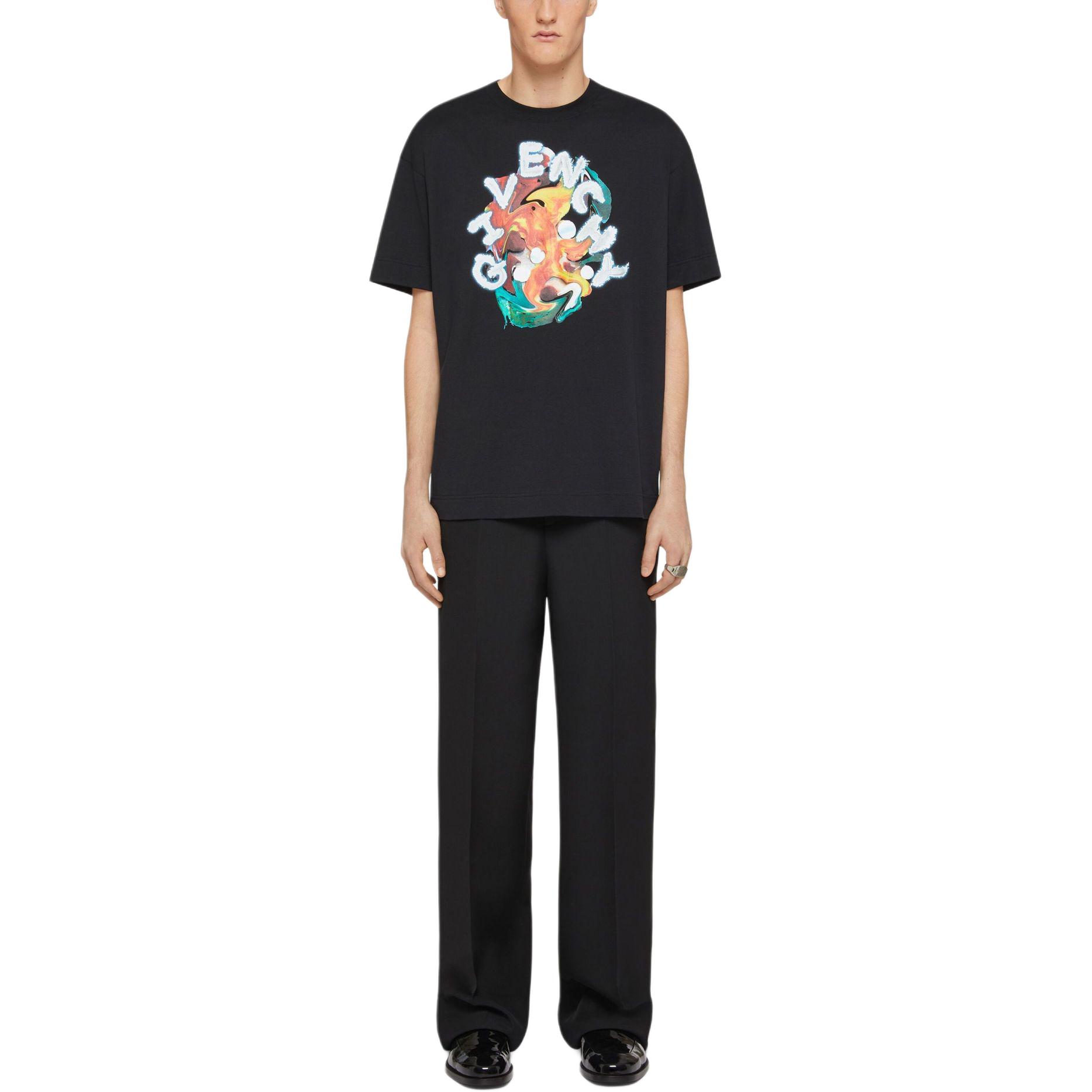 GIVENCHY SS24  Black Short Sleeve T-Shirt with Logo Print. BM716N3YLW-001 圖 3