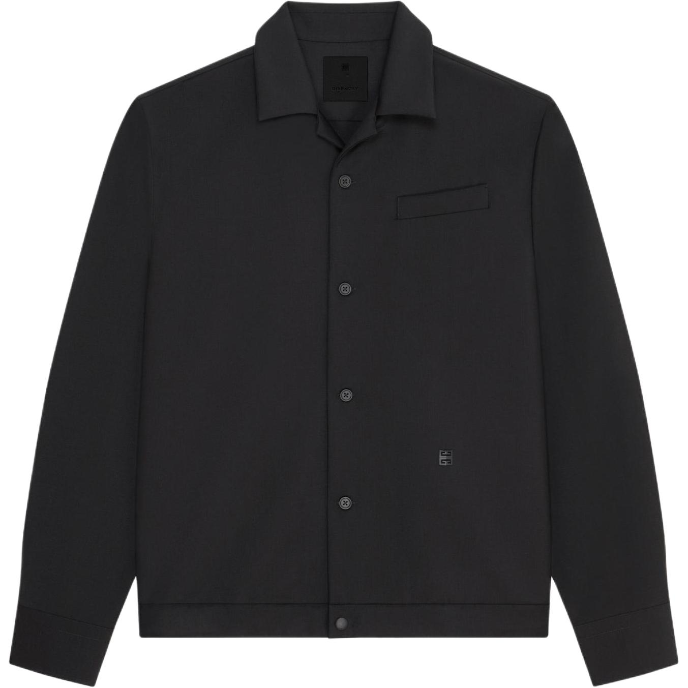 Givenchy SS24  Black Single-Breasted Logo Long Sleeve Jacket BM6107100H-001