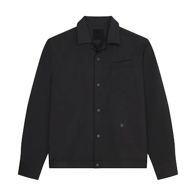 Givenchy SS24 Black Single-Breasted Logo Long Sleeve Jacket BM6107100H-001