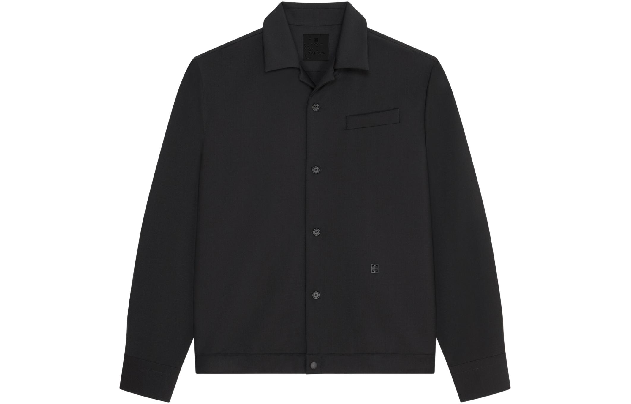 Order 지방시 SS24 블랙 로고 싱글브레스트 롱 슬리브 재킷 BM6107100H-001