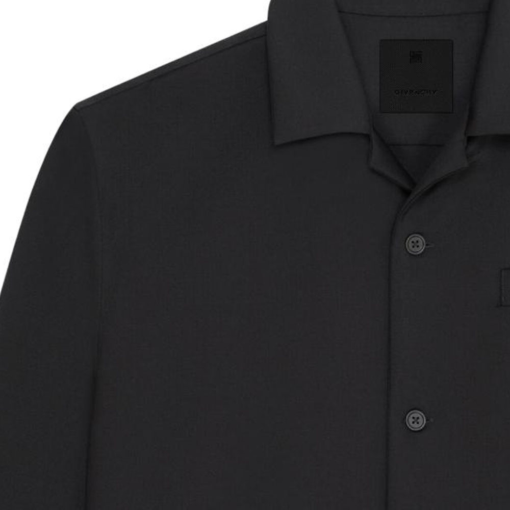 Cheap 지방시 SS24 블랙 로고 싱글브레스트 롱 슬리브 재킷 BM6107100H-001