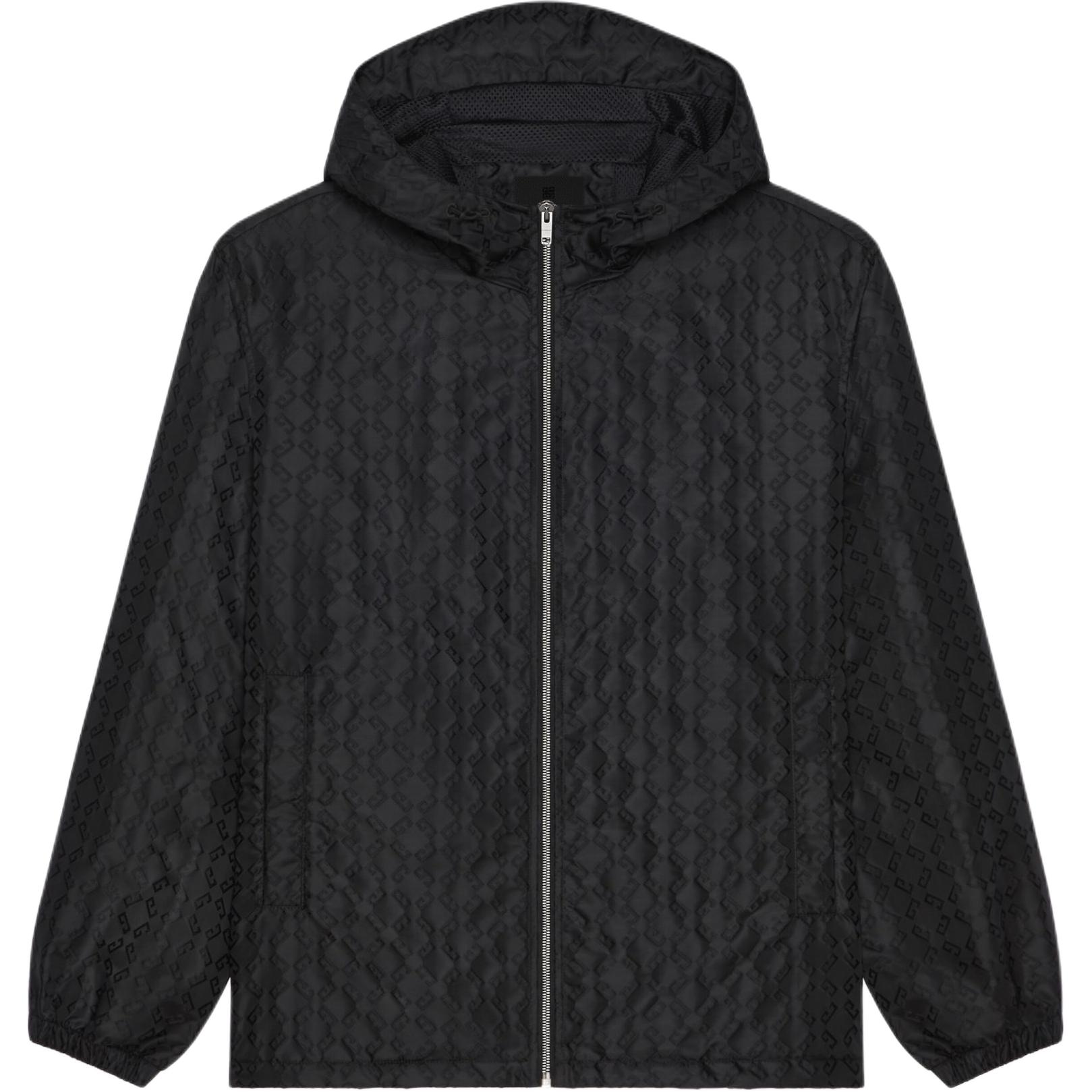 GIVENCHY SS24  Black Solid Color Zip-Up Hoodie Jacket. BM011315TF-001