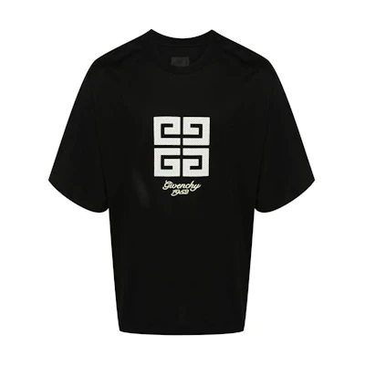 Givenchy SS24 Black T-Shirt with Embroidered Logo. BM712H3YMV-001