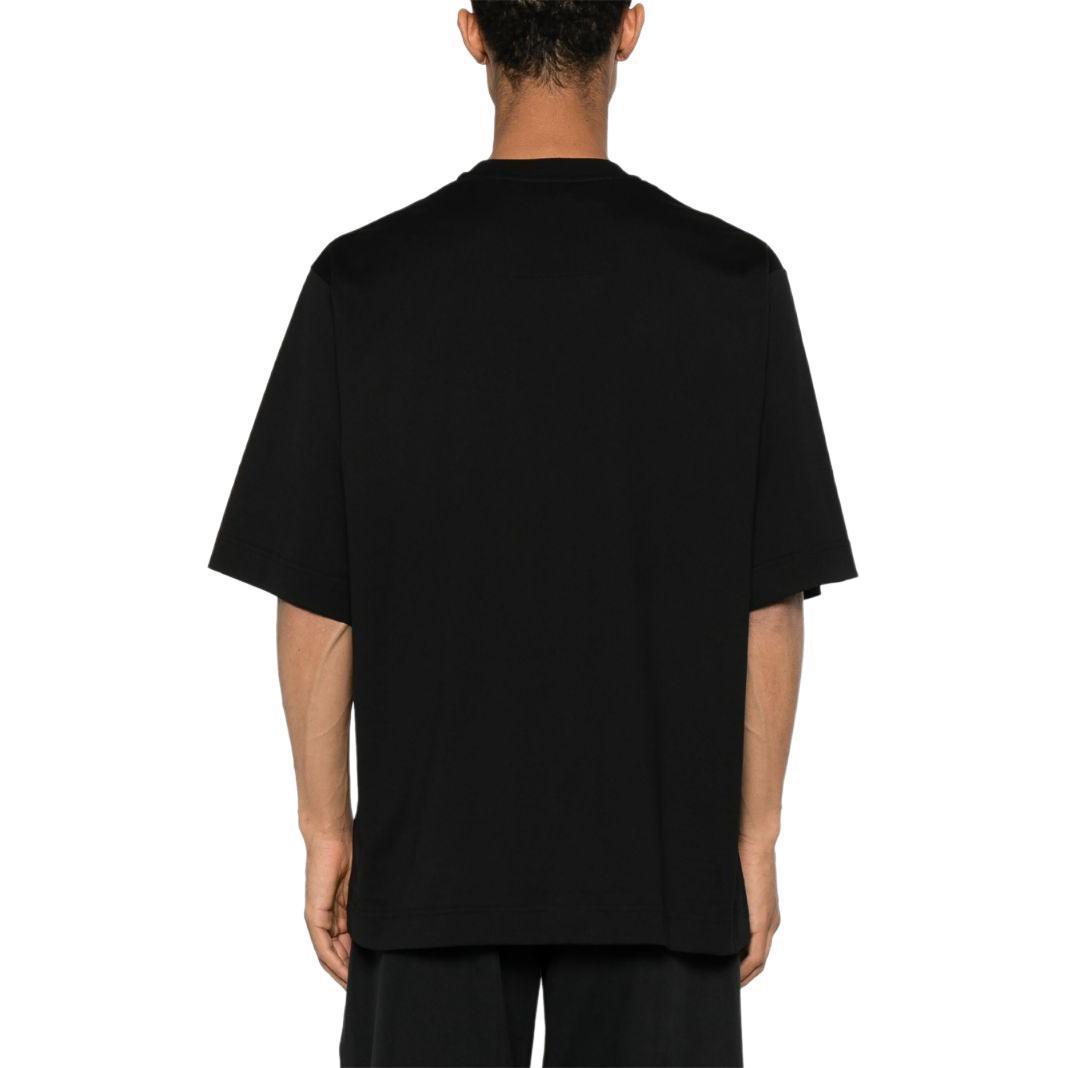 Shop Givenchy SS24  Black T-Shirt with Embroidered Logo. BM712H3YMV-001