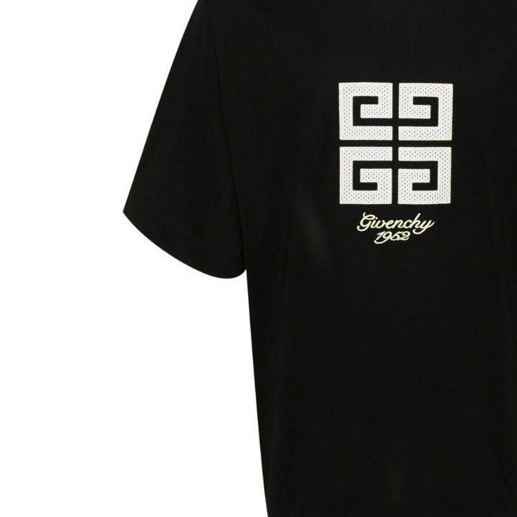 Cheap Givenchy SS24  Black T-Shirt with Embroidered Logo. BM712H3YMV-001