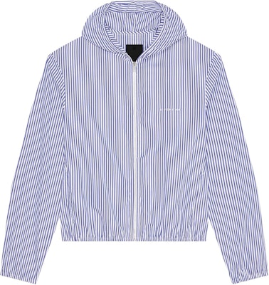 ジバンシィ SS24 ブルーストライプ刺繍ロゴ ジップアップフーディージャケット. BM016R15F1-400 Order ジバンシィ SS24 ブルーストライプ刺繍ロゴ ジップアップフーディージャケット. BM016R15F1-400