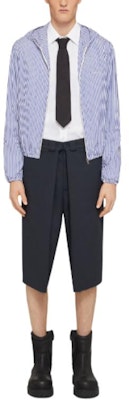 ジバンシィ SS24 ブルーストライプ刺繍ロゴ ジップアップフーディージャケット. BM016R15F1-400 Lookbook ジバンシィ SS24 ブルーストライプ刺繍ロゴ ジップアップフーディージャケット. BM016R15F1-400