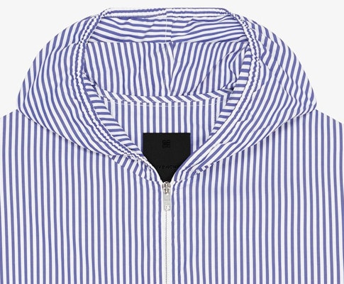 ジバンシィ SS24 ブルーストライプ刺繍ロゴ ジップアップフーディージャケット. BM016R15F1-400 Sizing ジバンシィ SS24 ブルーストライプ刺繍ロゴ ジップアップフーディージャケット. BM016R15F1-400