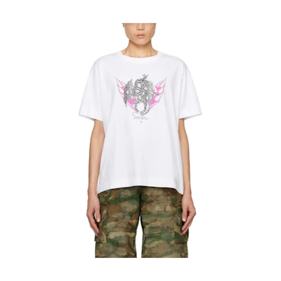 GIVENCHY SS24 Graphic Printed Crewneck Short Sleeve T-Shirt - White BM71JB3YJY-100