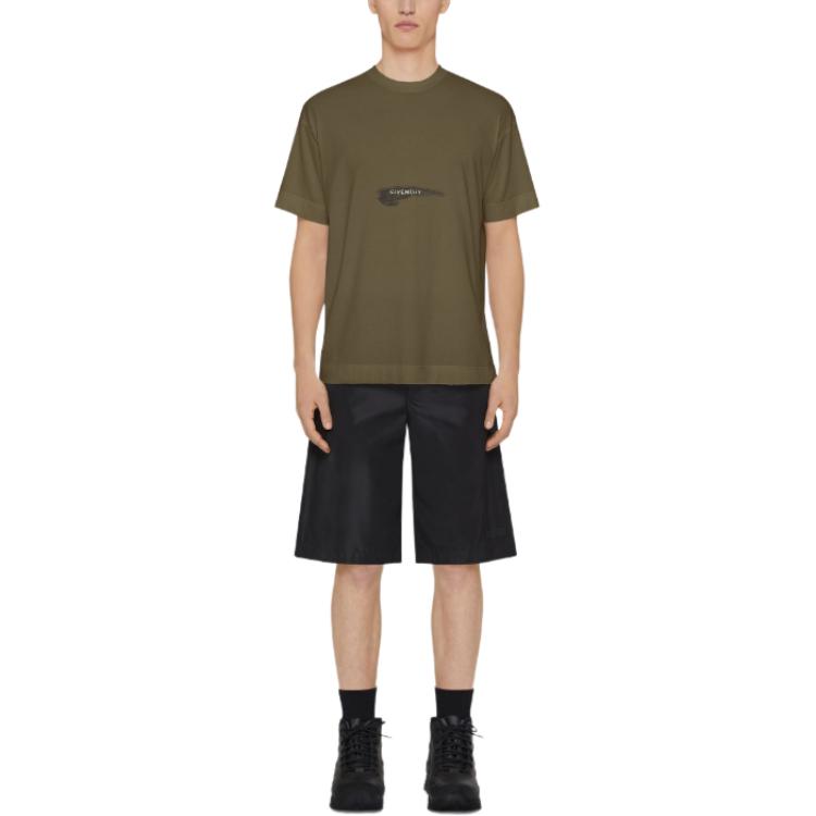 GIVENCHY SS24  Khaki Letter Print Crewneck Short-Sleeve T-Shirt. BM71JA3YN1-305 圖 3