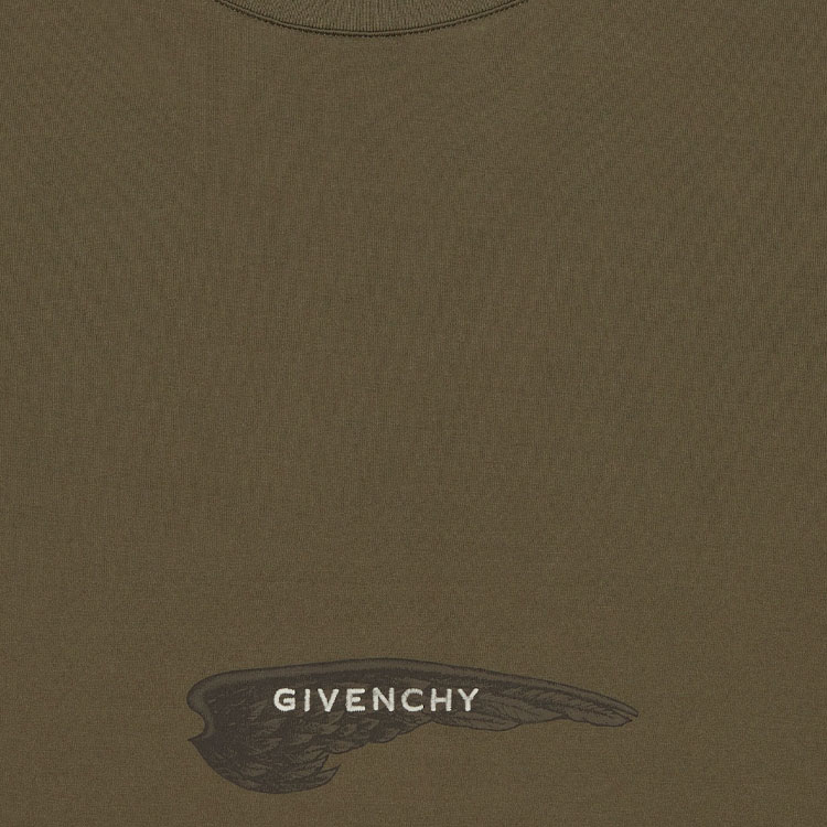 GIVENCHY SS24  Khaki Letter Print Crewneck Short-Sleeve T-Shirt. BM71JA3YN1-305 圖 5