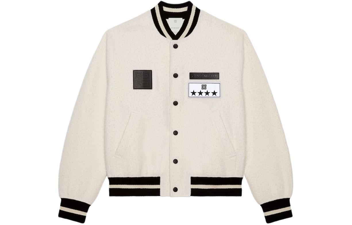 Order GIVENCHY SS24 條紋飾邊徽標外套米白色 BM015N15C3-100