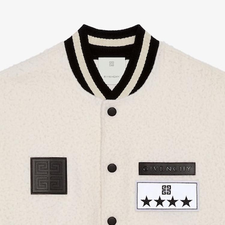 Lookbook GIVENCHY SS24 條紋飾邊徽標外套米白色 BM015N15C3-100