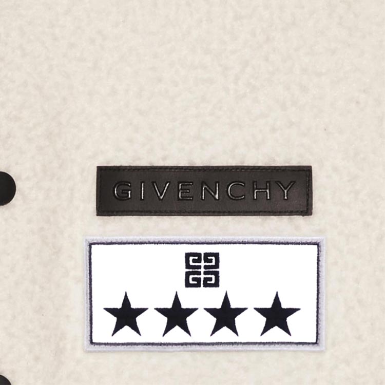 Sizing GIVENCHY SS24 條紋飾邊徽標外套米白色 BM015N15C3-100