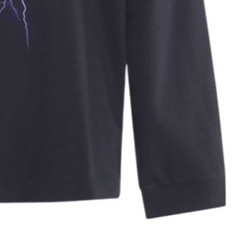 Details for GIVENCHY SS24  Navy Lightning Letter Print Hoodie Pullover Sweatshirt BMJ0L83YJA-402