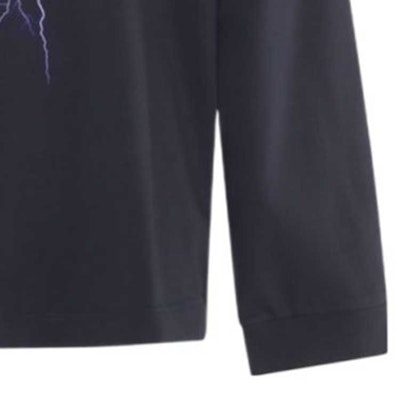 GIVENCHY SS24 Navy Lightning Letter Print Hoodie Pullover Sweatshirt BMJ0L83YJA-402 Details for GIVENCHY SS24 Navy Lightning Letter Print Hoodie Pullover Sweatshirt BMJ0L83YJA-402