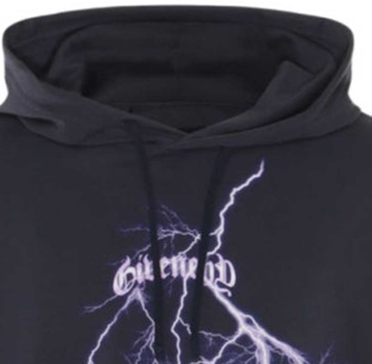 GIVENCHY SS24 Navy Lightning Letter Print Hoodie Pullover Sweatshirt BMJ0L83YJA-402 Sizing GIVENCHY SS24 Navy Lightning Letter Print Hoodie Pullover Sweatshirt BMJ0L83YJA-402