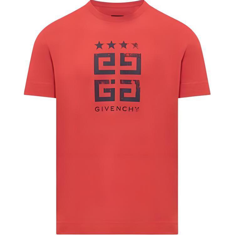 Order Givenchy SS24 Baju-T Santai Logo Merah. BM716G3YEL-610