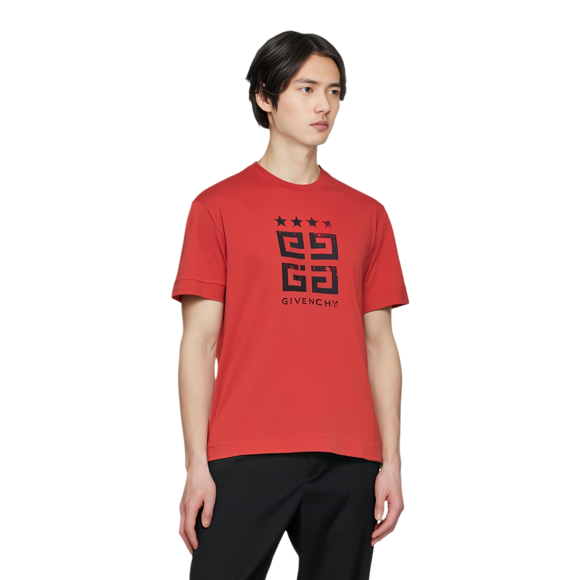 Shop Givenchy SS24 Baju-T Santai Logo Merah. BM716G3YEL-610