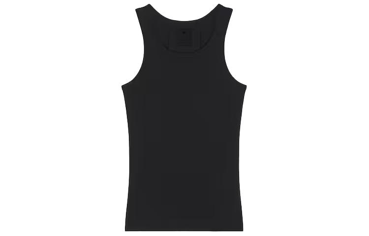 Order GIVENCHY SS24  Slim-Fit Solid Black Crewneck Tank Top. BM71KY3YLE-001