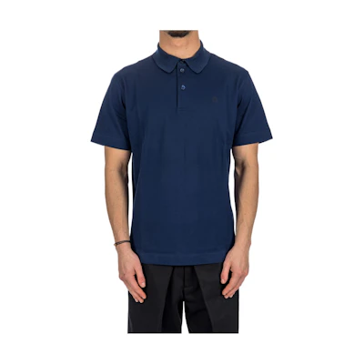 Givenchy SS24 Solid Button Pullover Short Sleeve Polo Shirt Navy Blue BM71KR3YCD-410