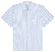 GIVENCHY SS24 Striped Short-Sleeve Collared Shirt Light Blue BM60ZZ15F0-452 GIVENCHY SS24 Striped Short-Sleeve Collared Shirt Light Blue BM60ZZ15F0-452